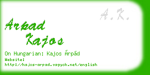 arpad kajos business card